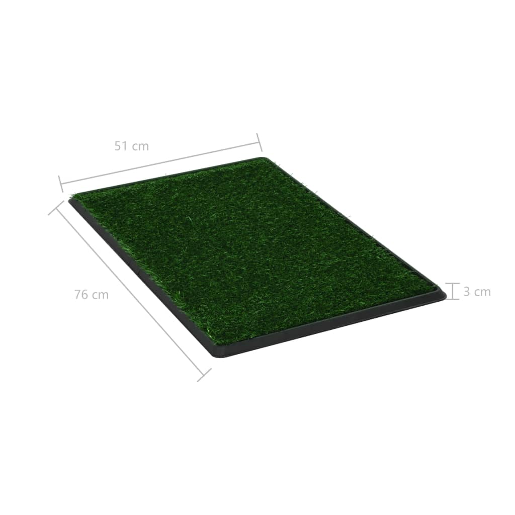 Toalety pro psy 2 ks s nádobou a umělou trávou zelené 76x51x3cm