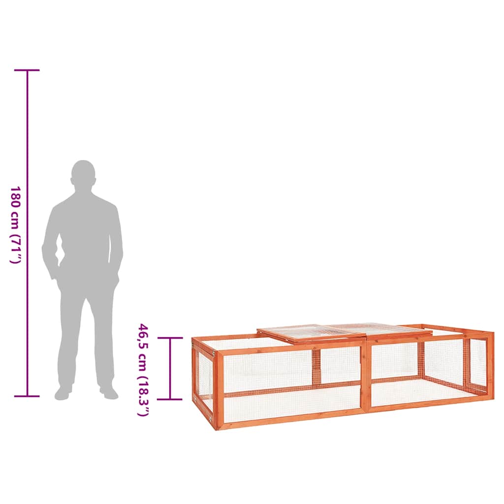 Králíkárna 183 x 90 x 46,5 cm masivní jedlové dřevo