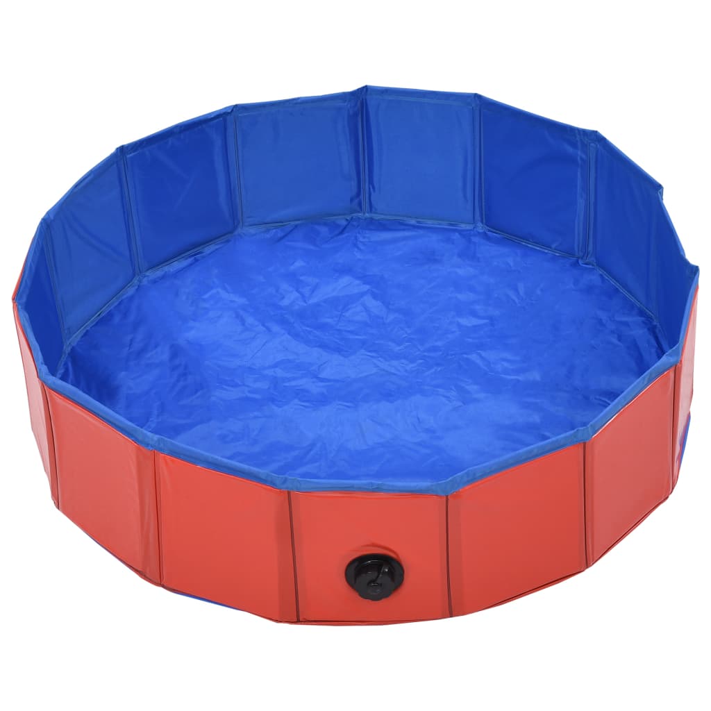 Skládací bazén pro psy červený 80 x 20 cm PVC