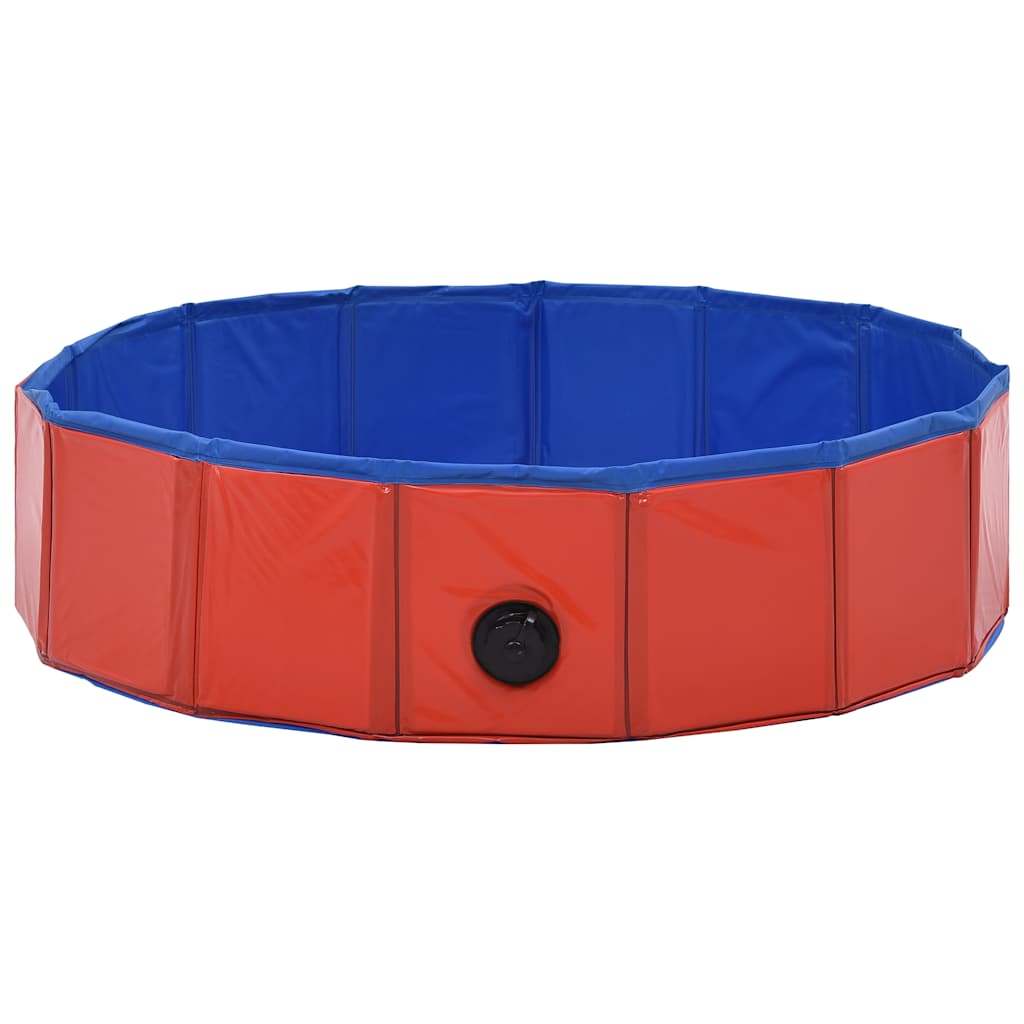 Skládací bazén pro psy červený 80 x 20 cm PVC