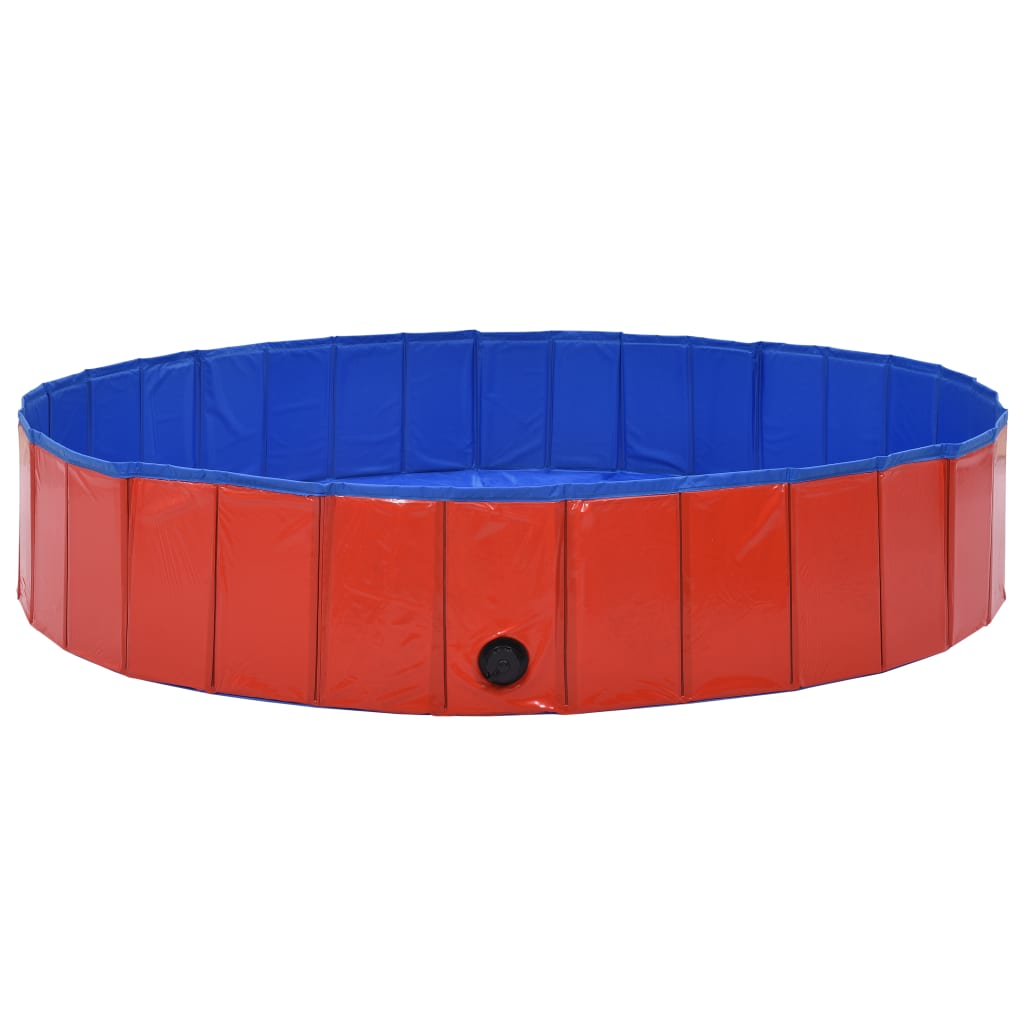 Skládací bazén pro psy červený 160 x 30 cm PVC