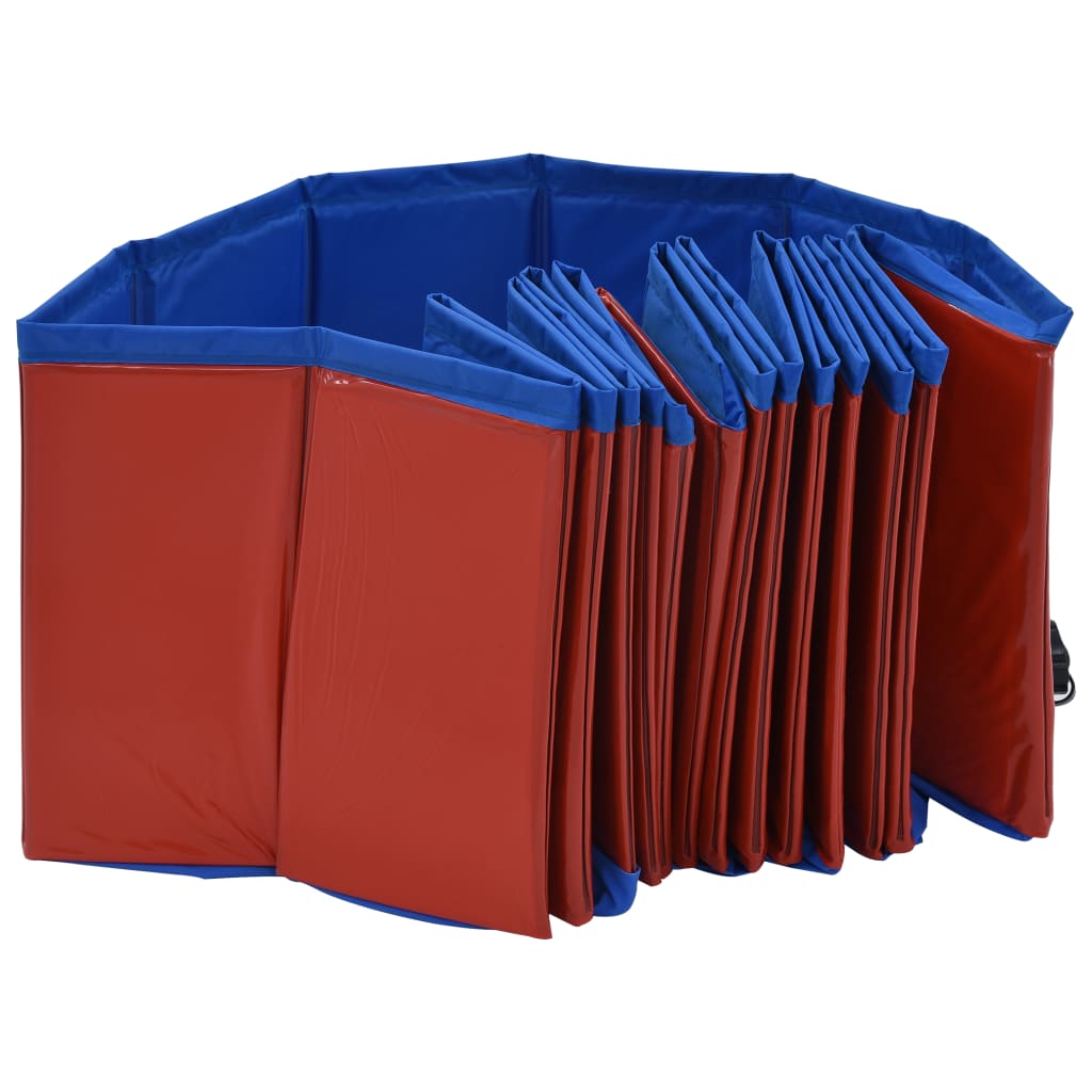 Skládací bazén pro psy červený 160 x 30 cm PVC