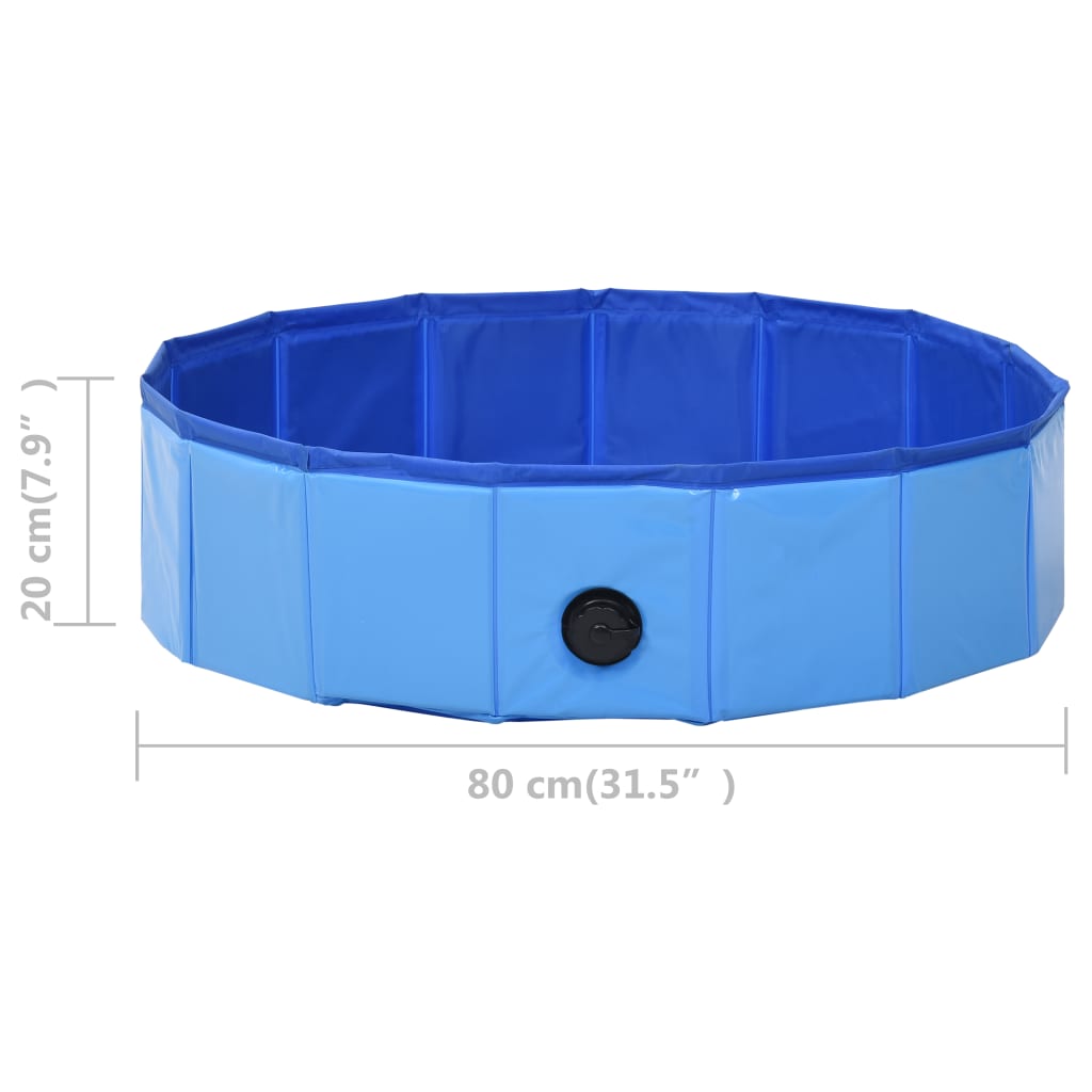 Skládací bazén pro psy modrý 80 x 20 cm PVC