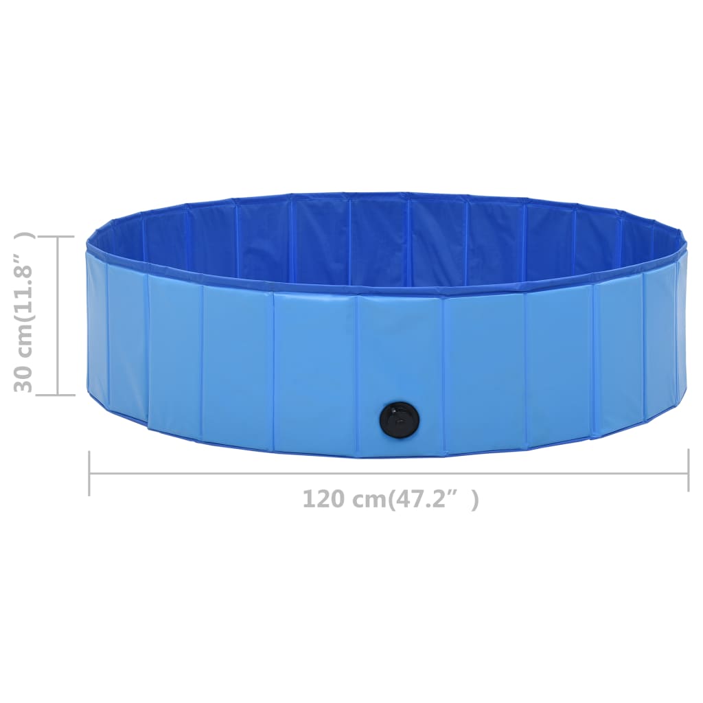 Skládací bazén pro psy modrý 120 x 30 cm PVC