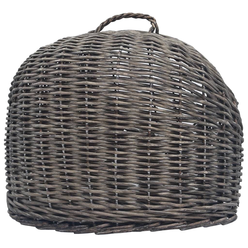 Přepravka pro kočku šedá 50 x 42 x 40 cm přírodní vrba