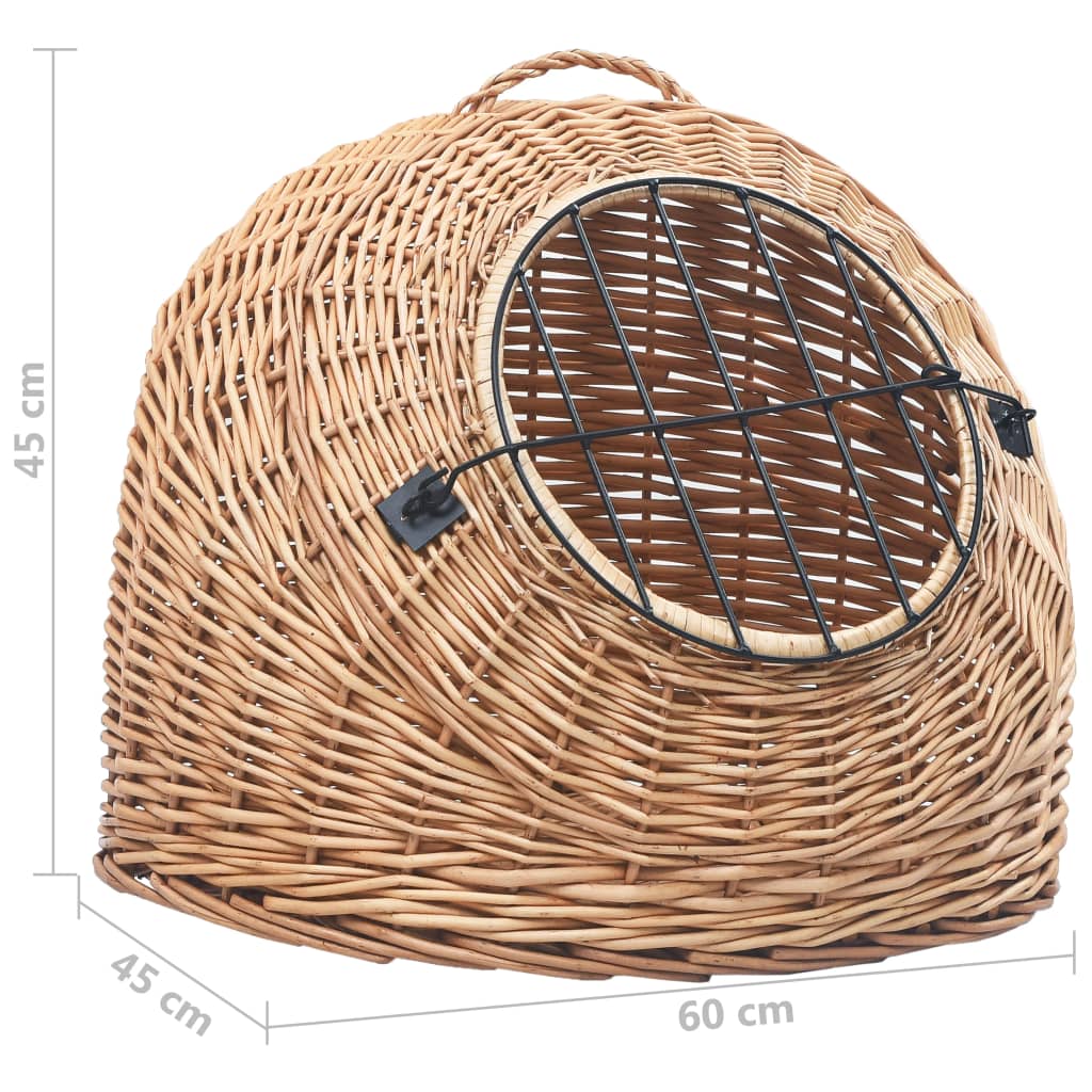 Přepravka pro kočku 60 x 45 x 45 cm přírodní vrba