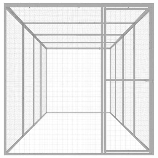 Klec pro kočky 6 x 1,5 x 1,5 m pozinkovaná ocel