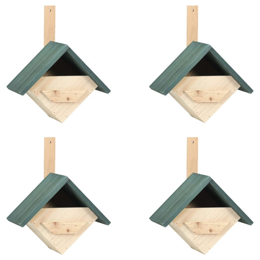 Ptačí budky 4 ks 24 x 16 x 30 cm jedlové dveře