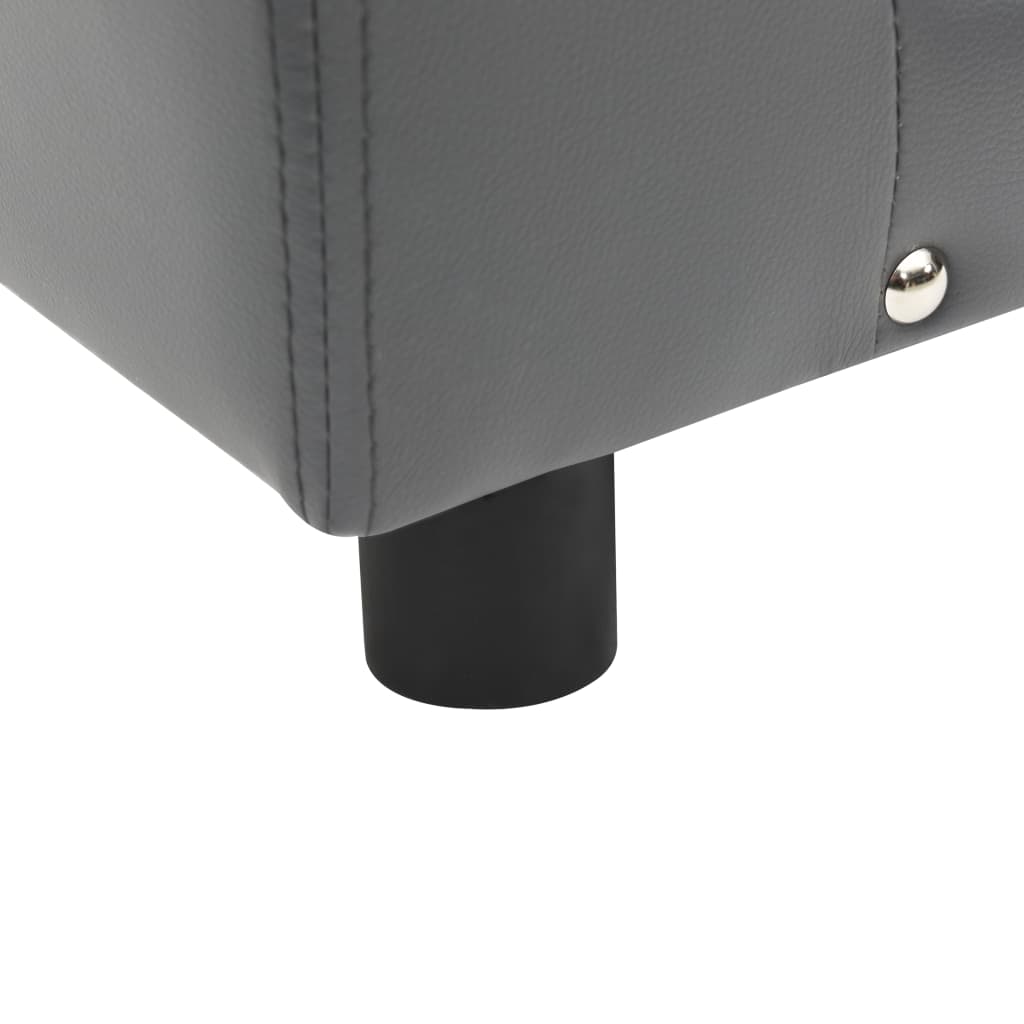 Pohovka pro psy šedá 81 x 43 x 31 cm plyš a umělá kůže