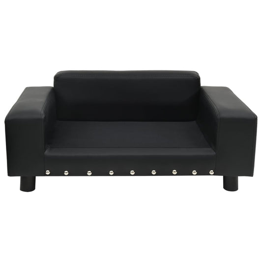 Pohovka pro psy černá 81 × 43 × 31 cm plyš a umělá kůže