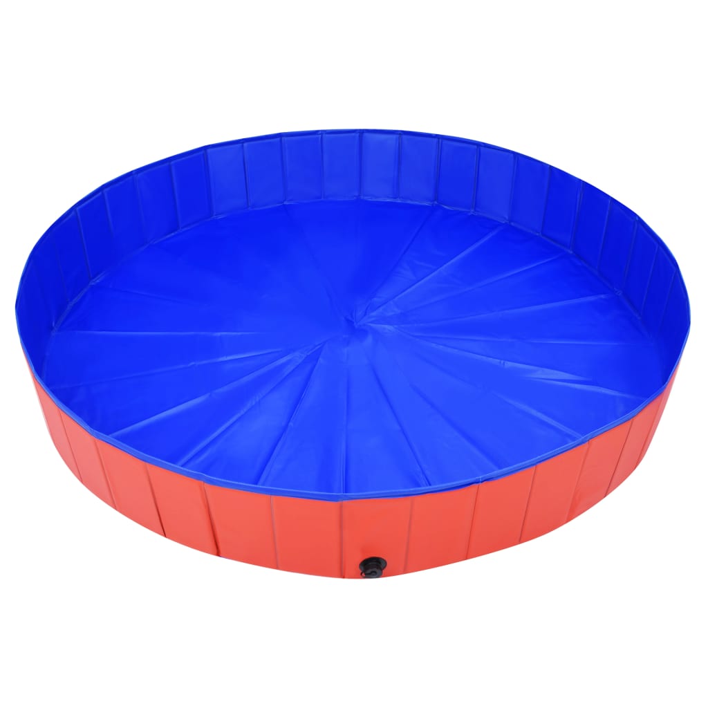 Skládací bazén pro psy červený 200 x 30 cm PVC