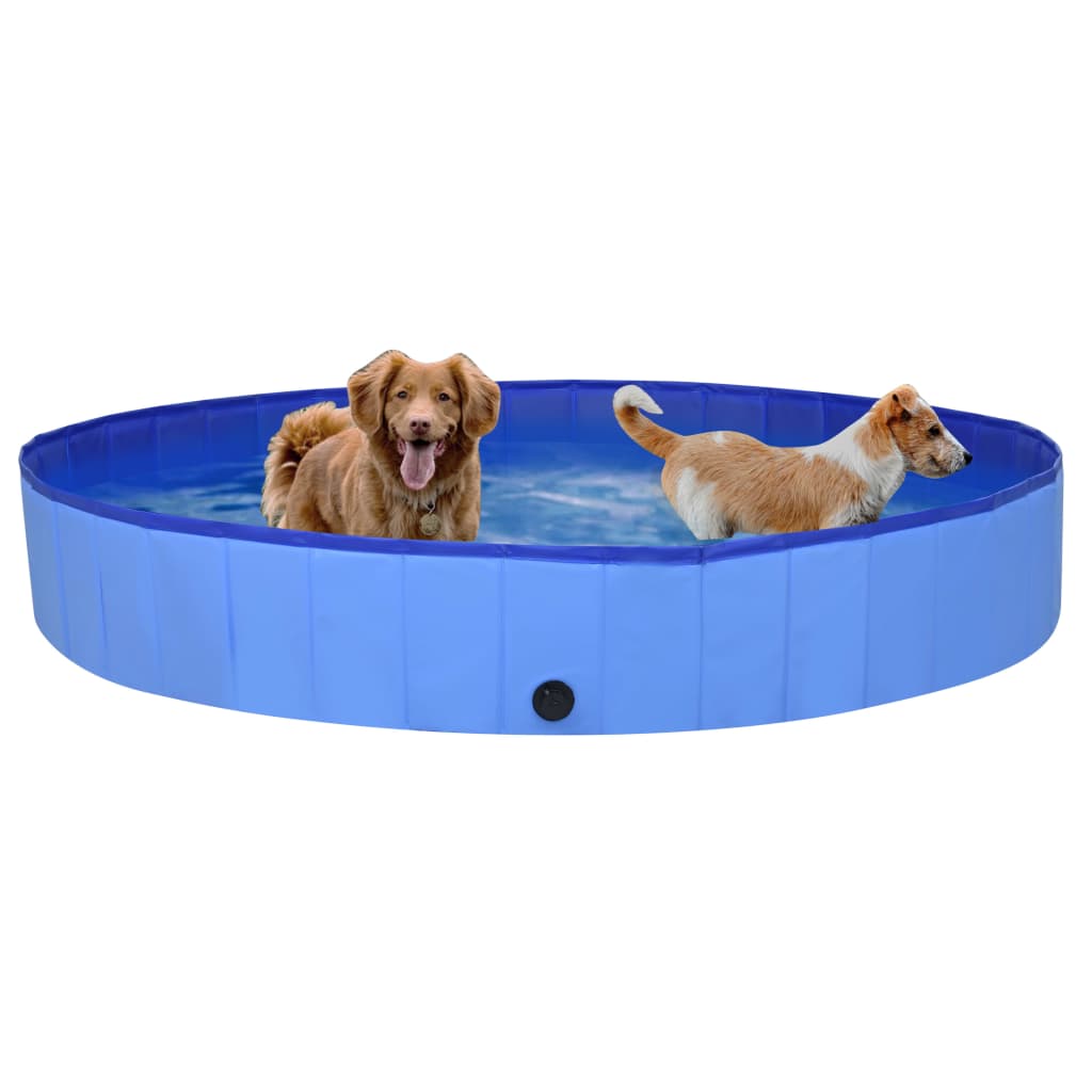 Skládací bazén pro psy modrý 200 x 30 cm PVC