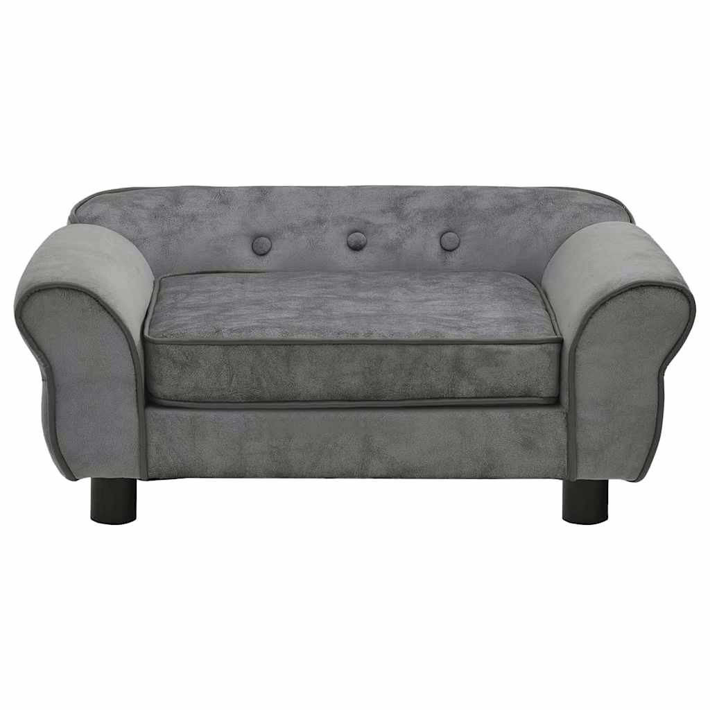 Pohovka pro psy tmavě šedá 72 x 45 x 30 cm plyš