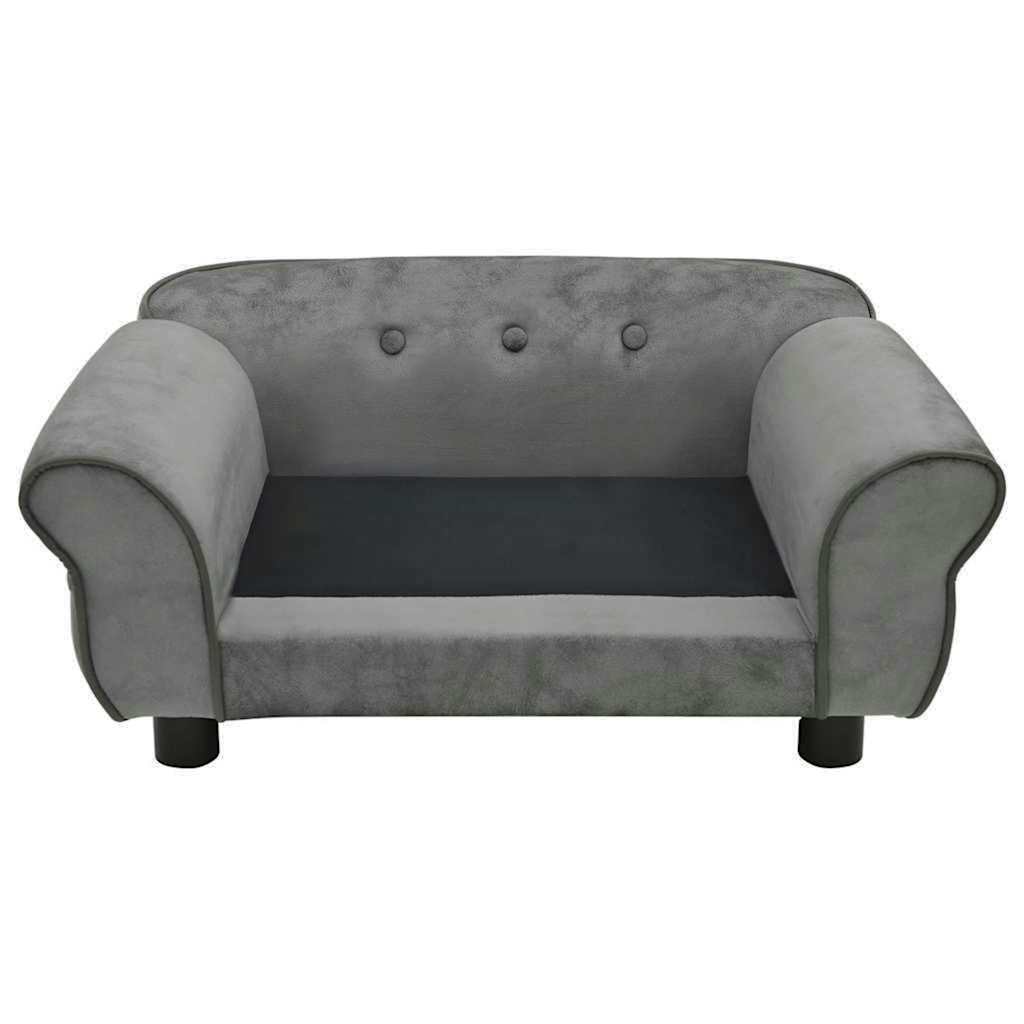 Pohovka pro psy tmavě šedá 72 x 45 x 30 cm plyš