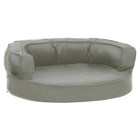 Ergonomický pelíšek pro psy 60 x 42 cm lněný vzhled šedý