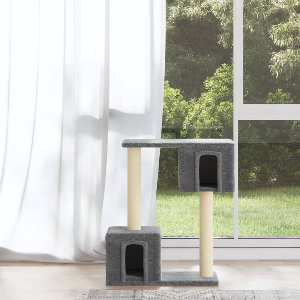 Škrabadlo pro kočky se sisalovými sloupky světle šedé 60 cm