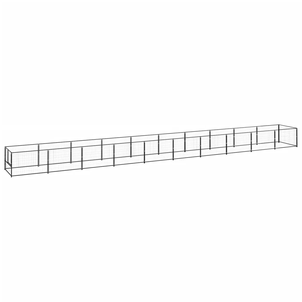 Psí kotec černý 10 m² ocel