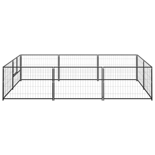 Psí kotec černý 6 m² ocel