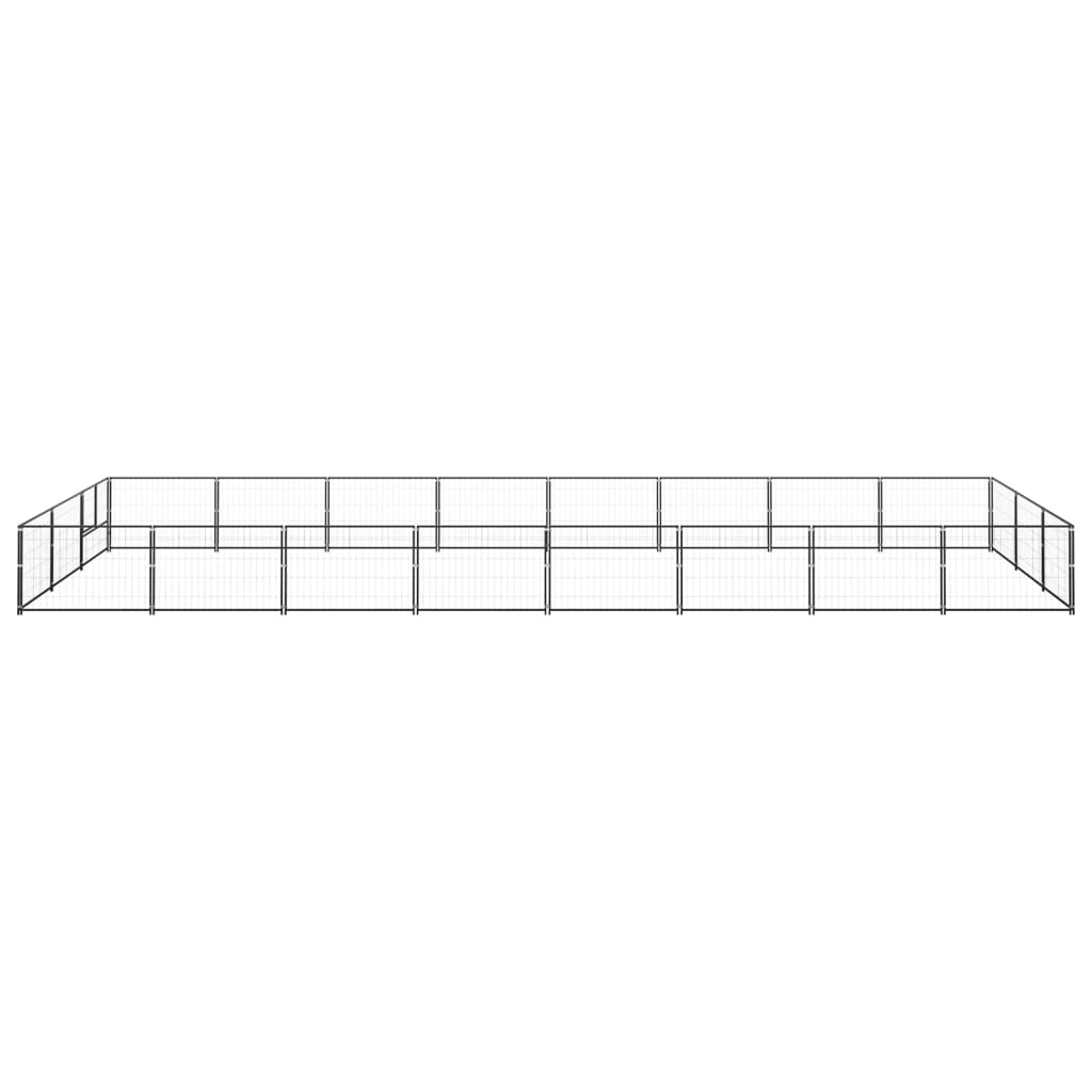 Psí kotec černý 24 m² ocel