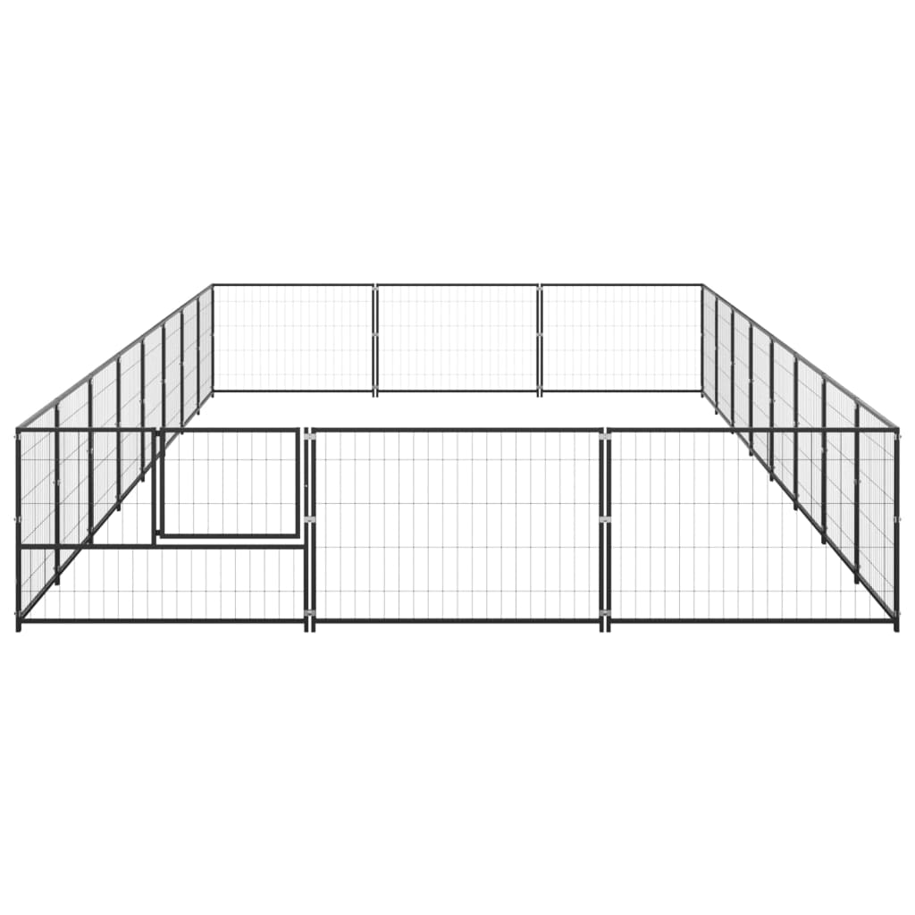 Psí kotec černý 24 m² ocel
