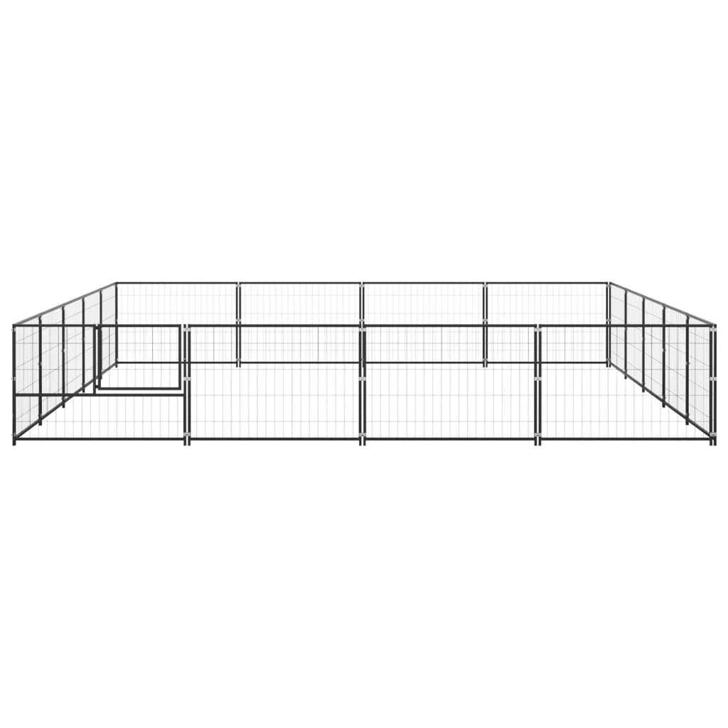 Psí kotec černý 20 m² ocel