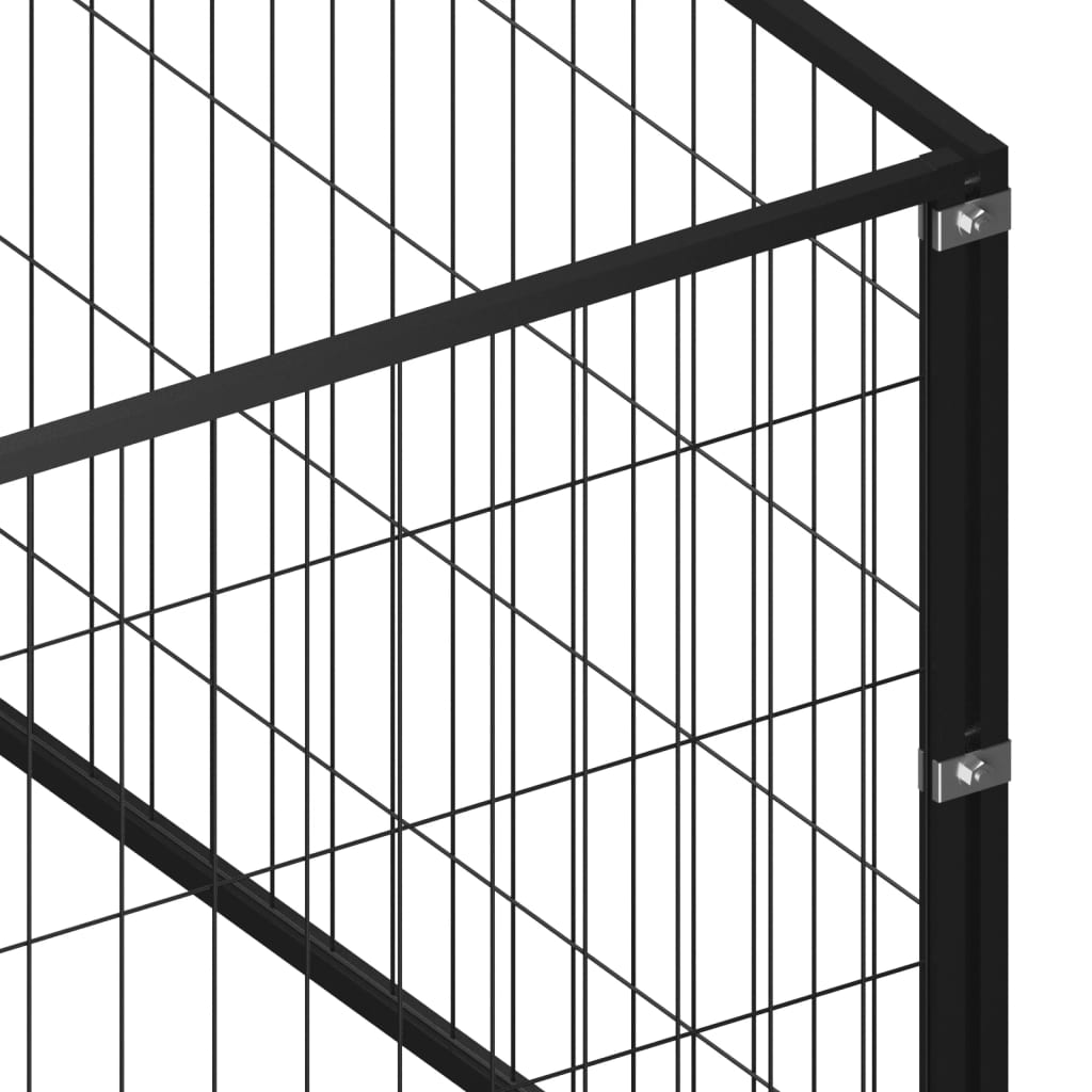 Psí kotec černý 20 m² ocel