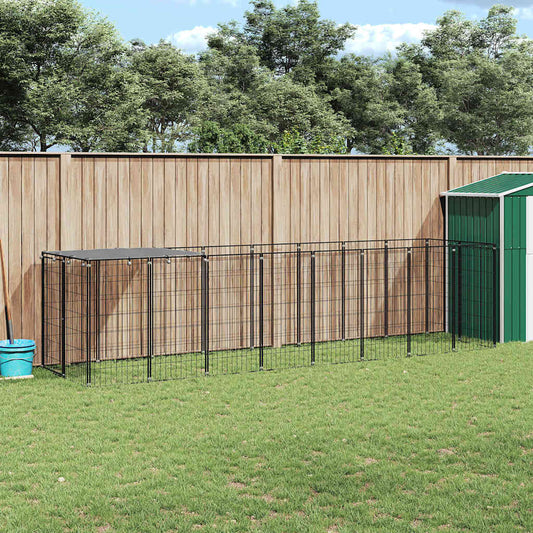 Psí kotec černý 4,84 m² ocel