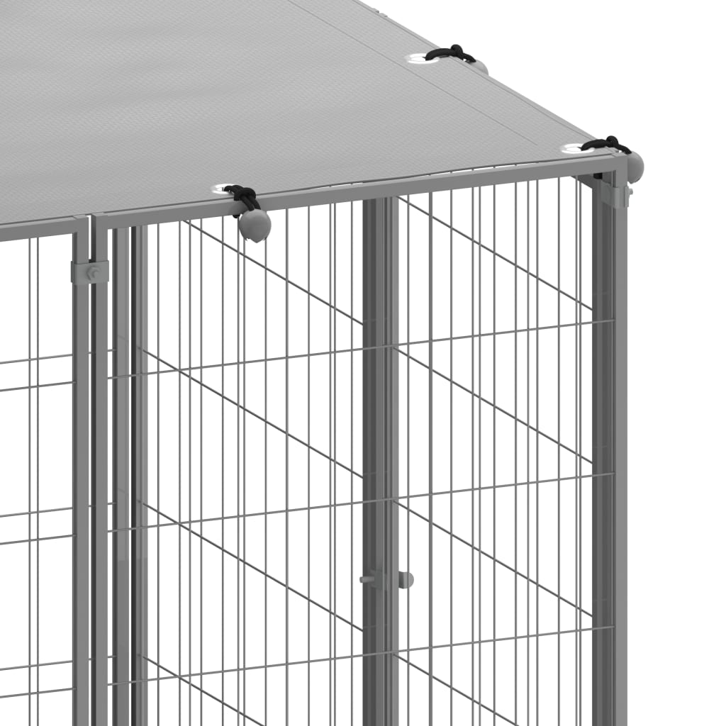 Psí kotec stříbrný 4,84 m² ocel