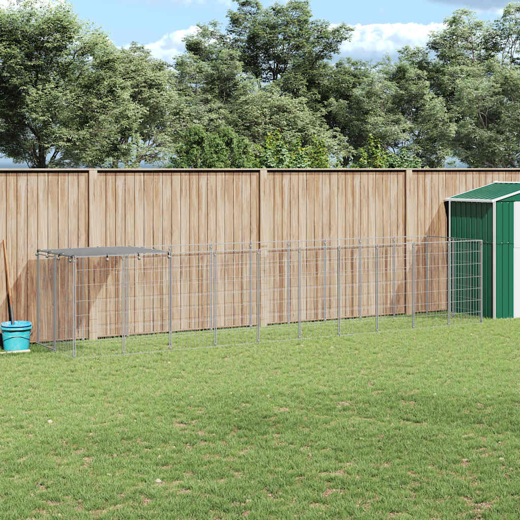 Psí kotec stříbrný 6,05 m² ocel