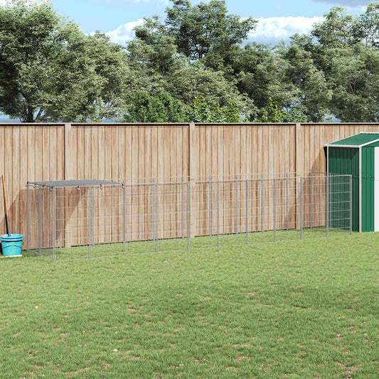 Psí kotec stříbrný 6,05 m² ocel