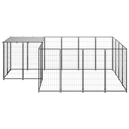 Psí kotec černý 6,05 m² ocel