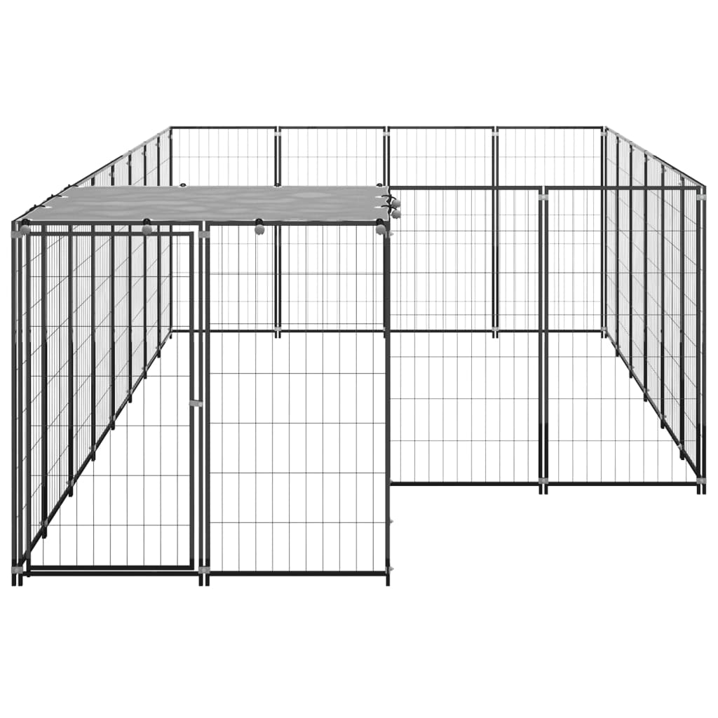 Psí kotec černý 8,47 m² ocel