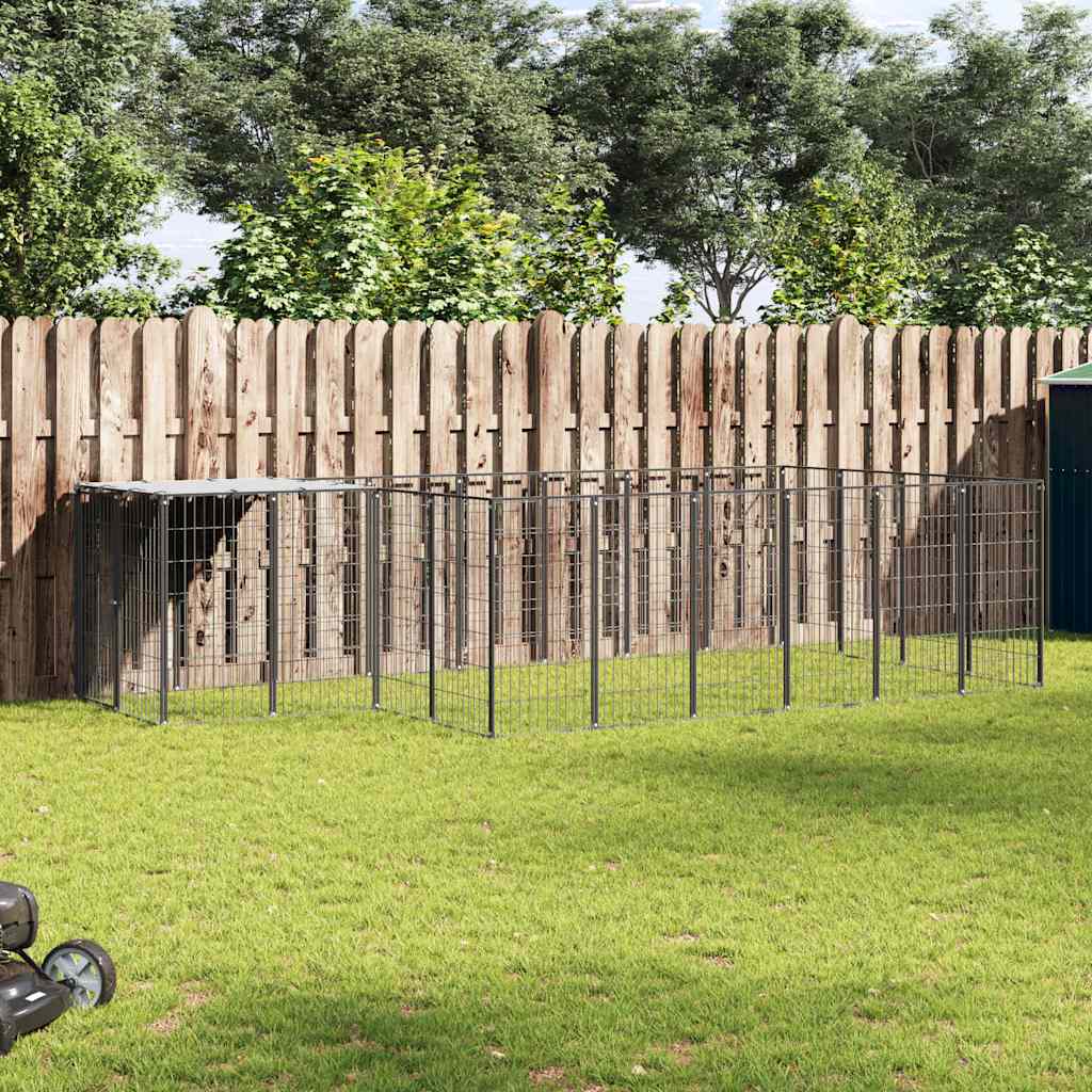 Psí kotec černý 8,47 m² ocel