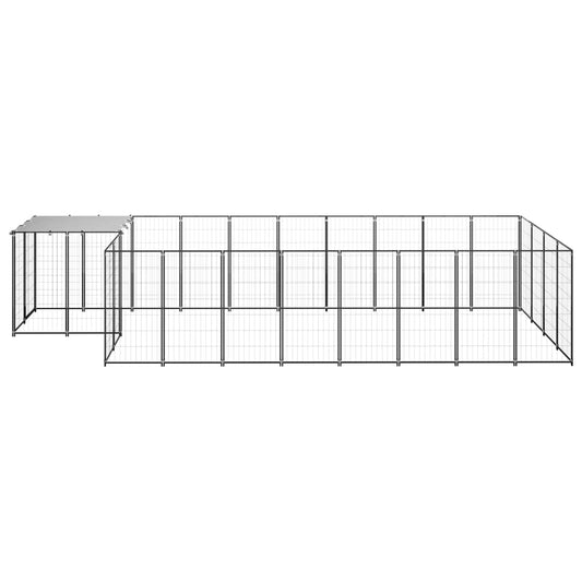 Psí kotec černý 10,89 m² ocel
