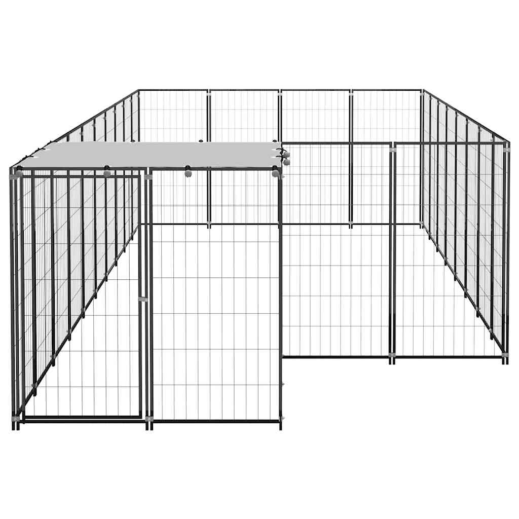 Psí kotec černý 10,89 m² ocel