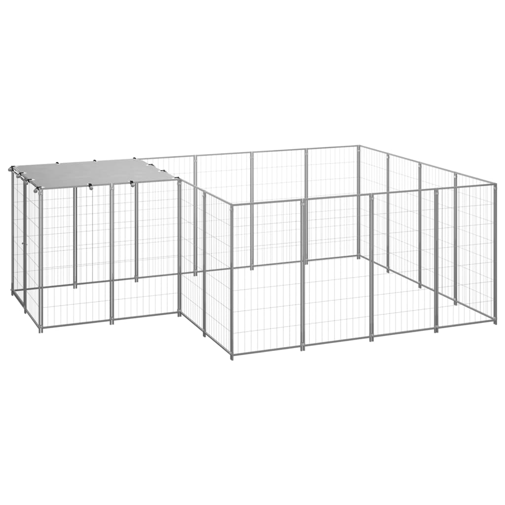 Psí kotec stříbrný 6,05 m² ocel