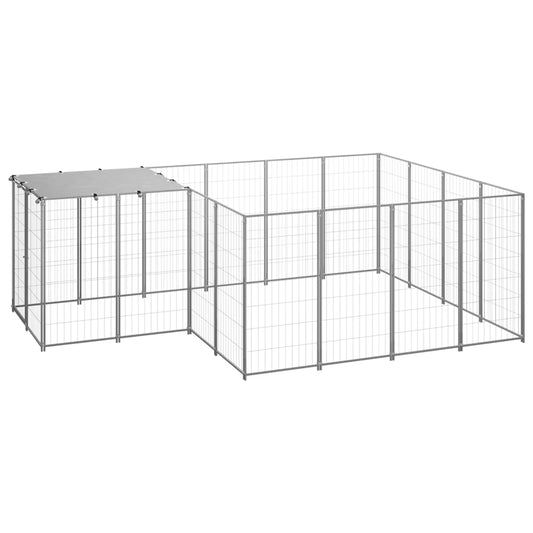 Psí kotec stříbrný 6,05 m² ocel
