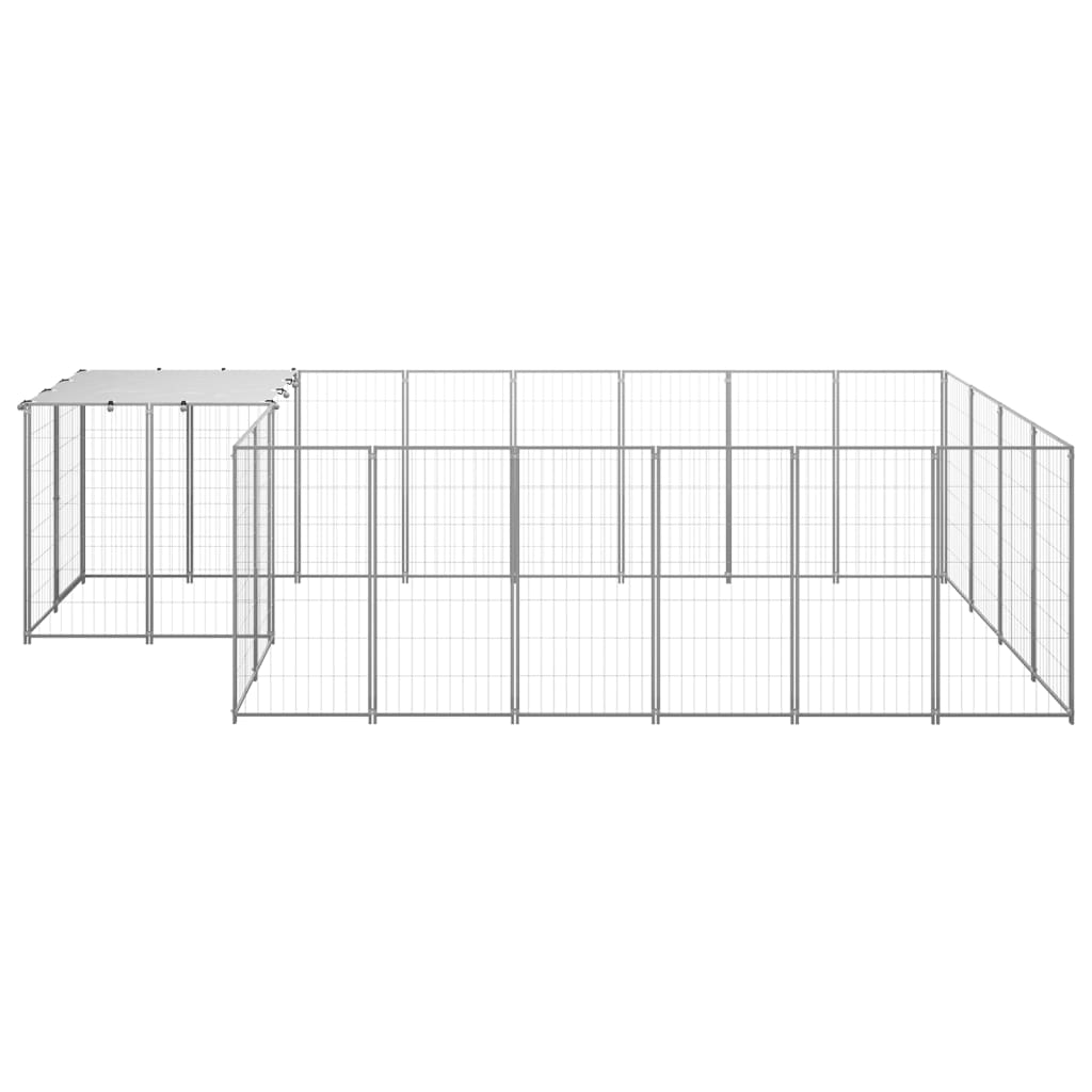 Psí kotec stříbrný 8,47 m² ocel