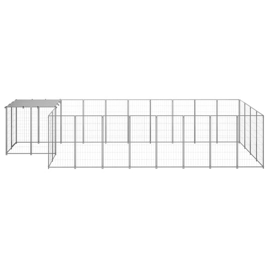 Psí kotec stříbrný 10,89 m² ocel
