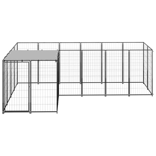 Psí kotec černý 4,84 m² ocel