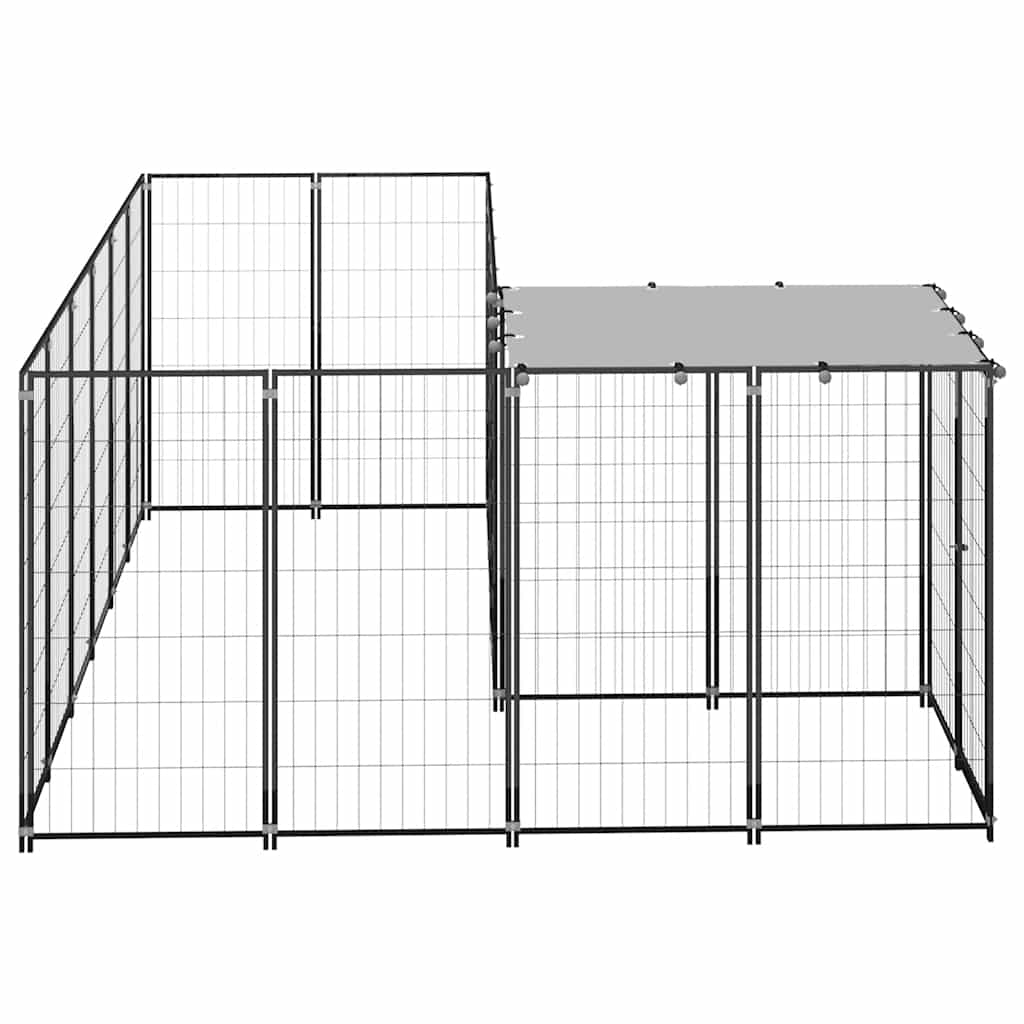 Psí kotec černý 4,84 m² ocel