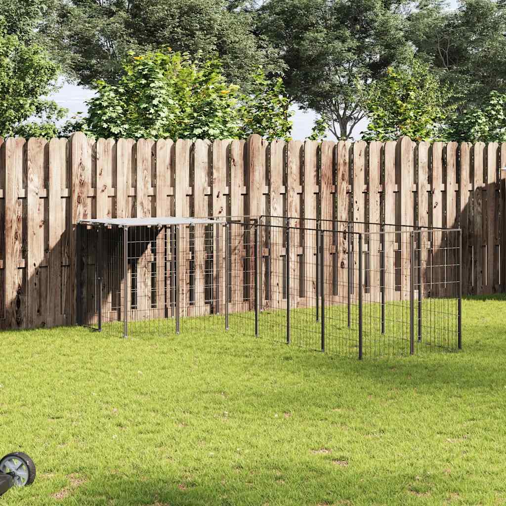 Psí kotec černý 8,47 m² ocel