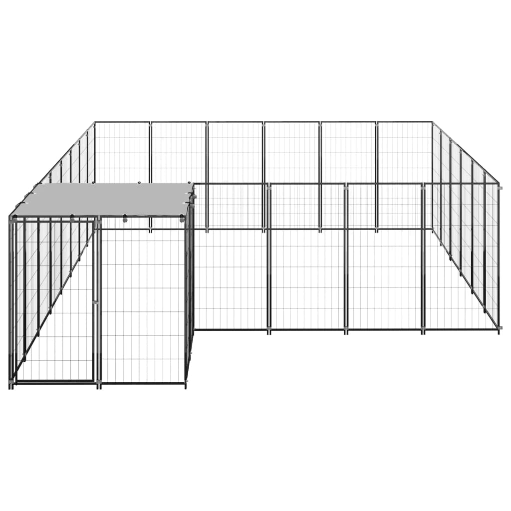 Psí kotec černý 12,1 m² ocel