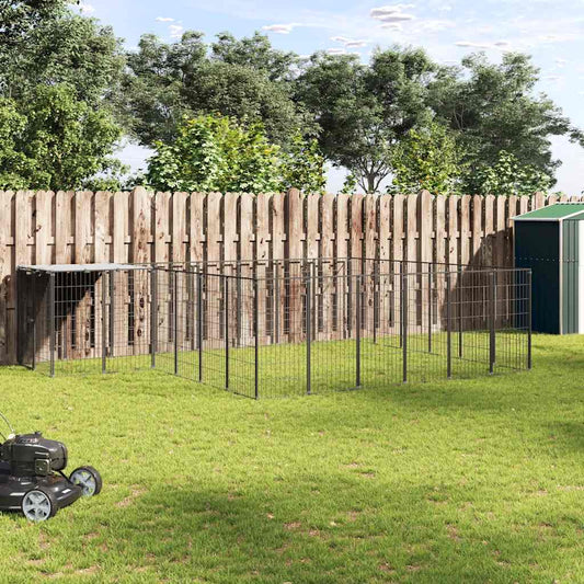 Psí kotec černý 12,1 m² ocel