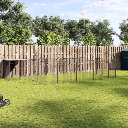 Psí kotec černý 15,73 m² ocel