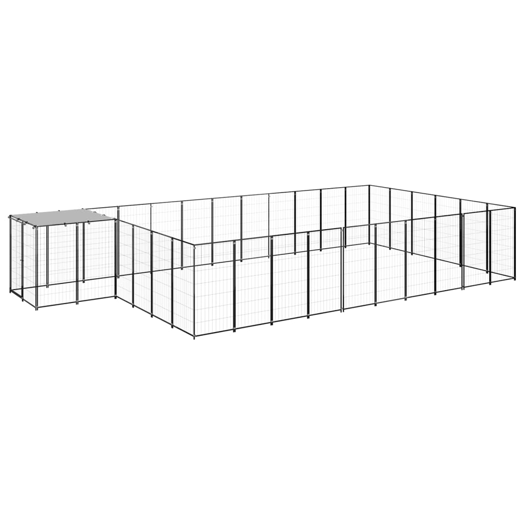 Psí kotec černý 19,36 m² ocel