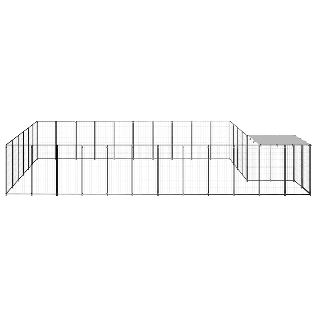 Psí kotec černý 19,36 m² ocel