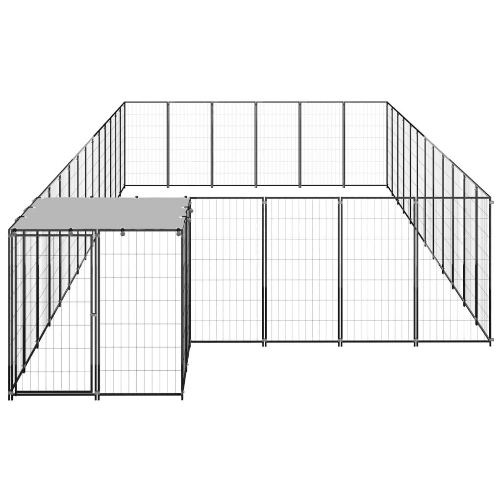 Psí kotec černý 22,99 m² ocel