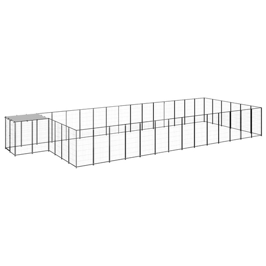 Psí kotec černý 26,62 m² ocel