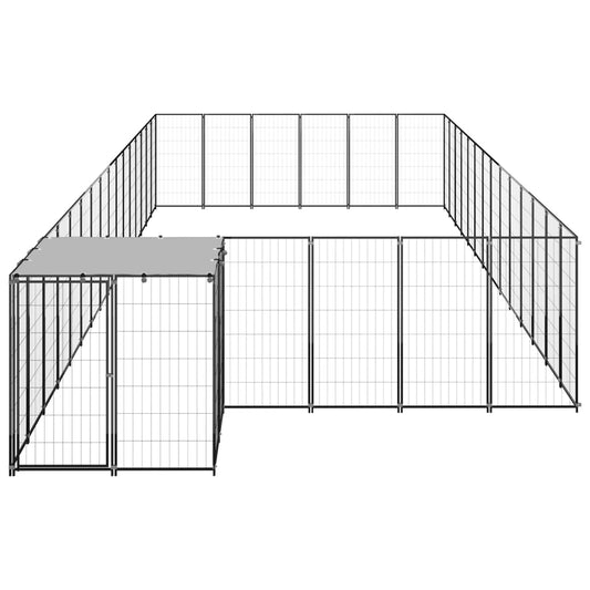 Psí kotec černý 26,62 m² ocel